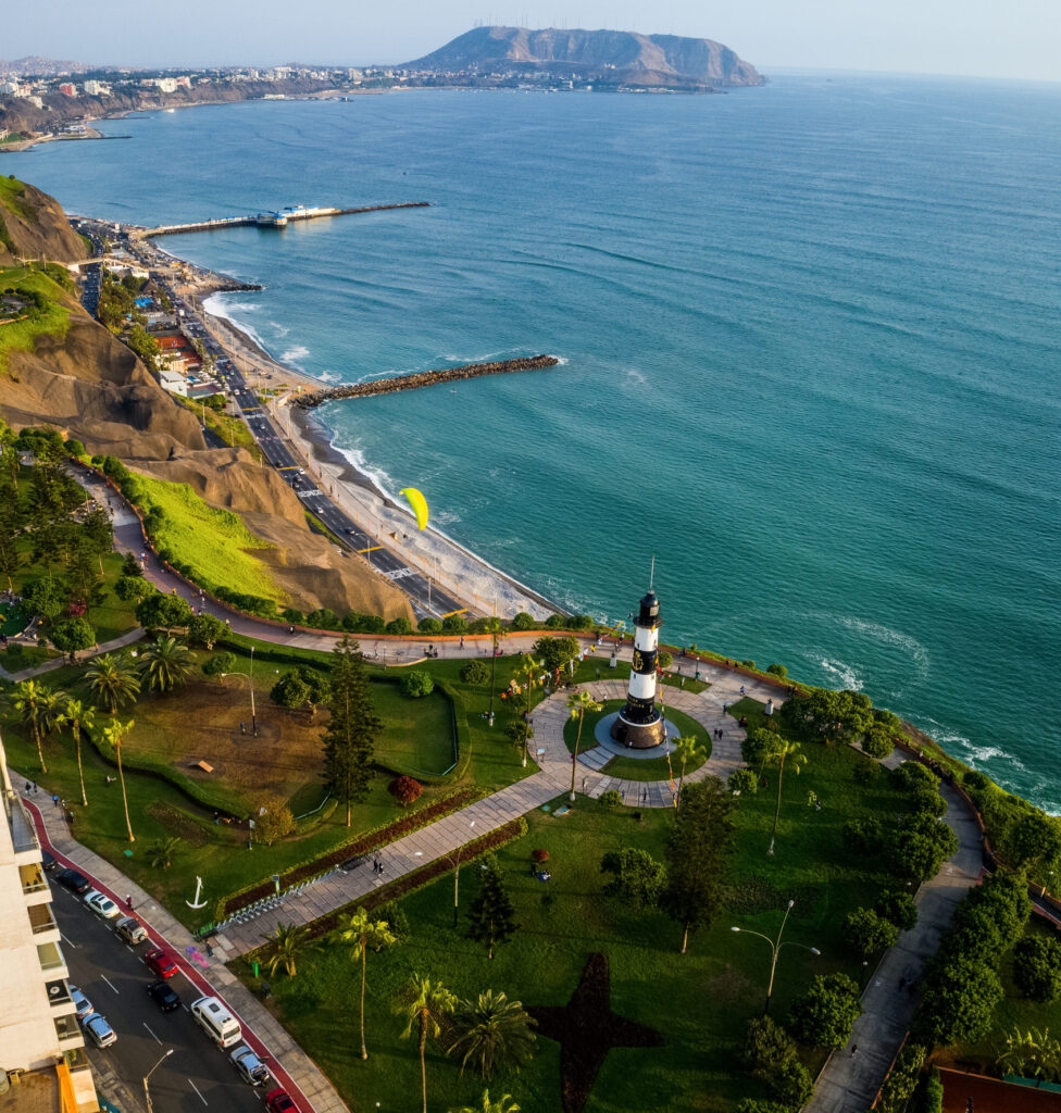 aerial view of miraflores, lima, peru